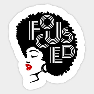 Focused Black Beauty, Natural hair, Black girl, Black woman Sticker